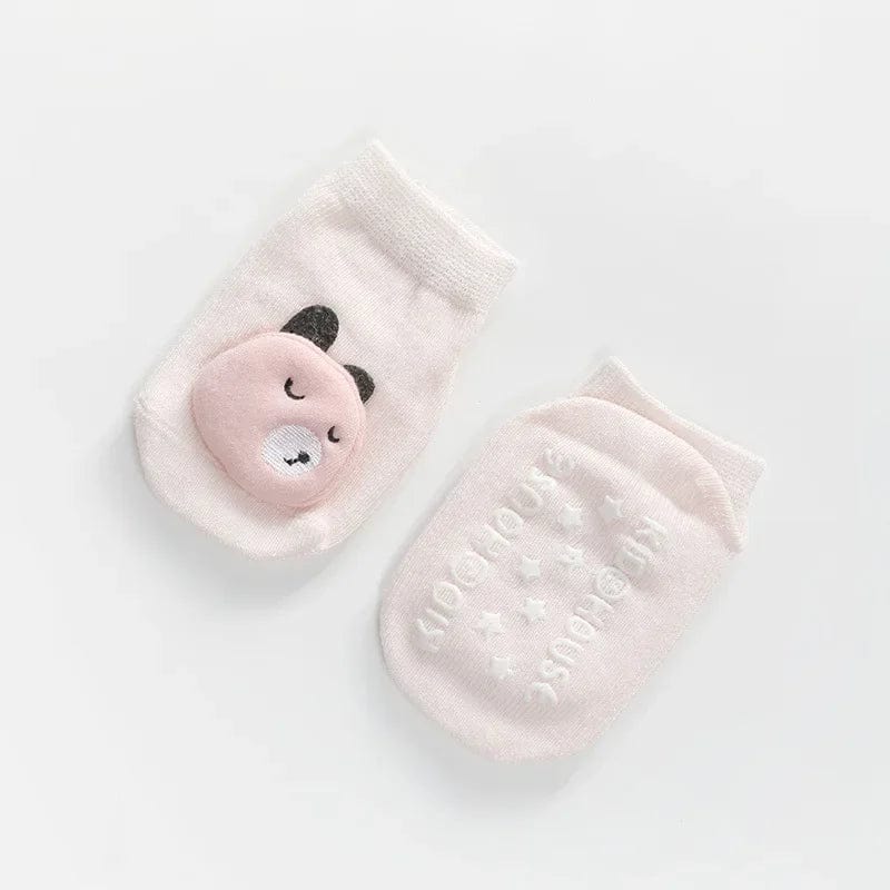 Chaussettes en Coton Antidérapantes Ours / 0-6 Mois