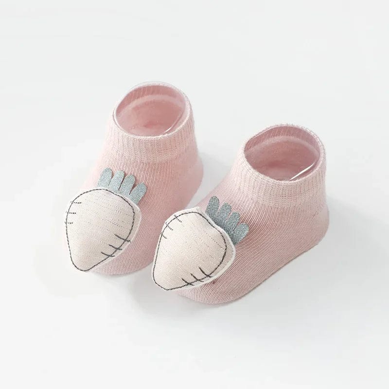 Chaussettes en Coton Antidérapantes Carote / 0-6 Mois