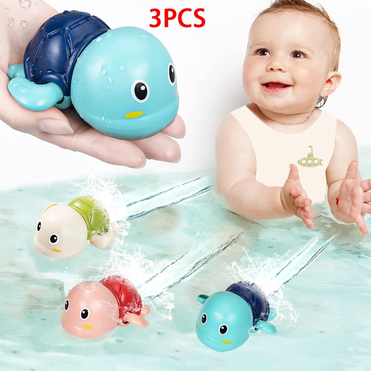 Tortue de Bain pour Enfants Lots de 3